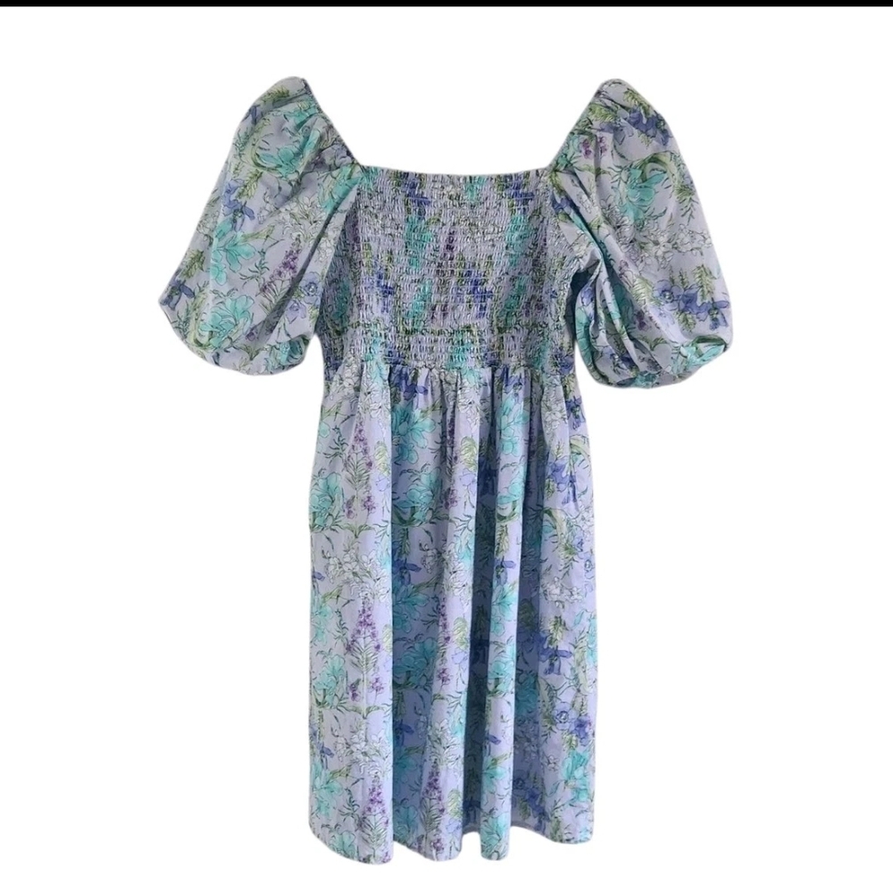 Janie And Jack Lavender Purple Floral Sweetheart Dress Puff Sleeves Girls 18 - Picture 5 of 9